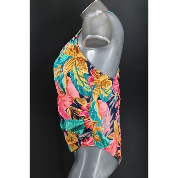 KONA SOL 16W FLORAL PRINT BRAIDED BACK ONE PIECE SWIMSUIT - Picture 6 of 9